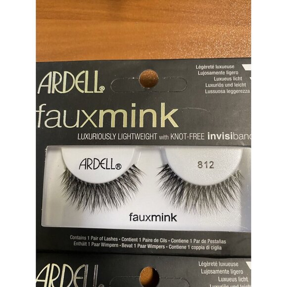 Ardell Faux Mink Lashes 812 Luxuriously Lightweight Knot-Free Invisiband 2 Packs - Picture 3 of 4